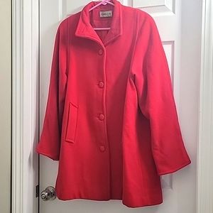 Vintage Herman Kay 80%Wool 20% Nylon Womens Red Coat. SZ 6P Or 8P.
